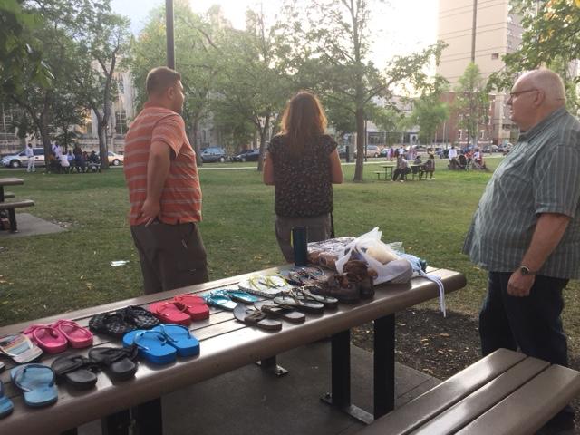Free Flip Flops in Central Park , Winnipeg, Manitoba