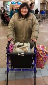 Edna with her new walker