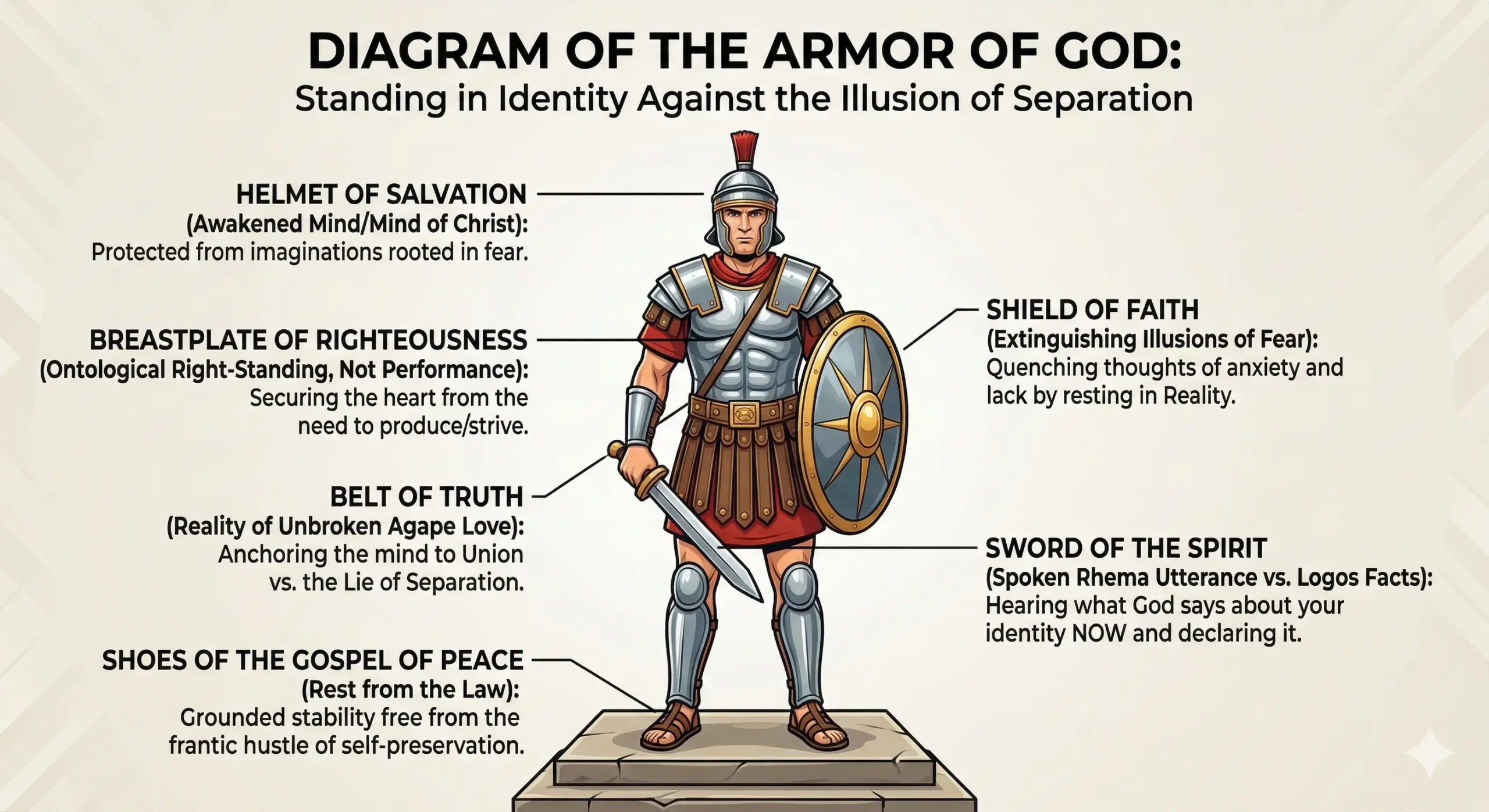 Paul used Roman armor to illustrate how a mind must be encased in identity to drop the law
